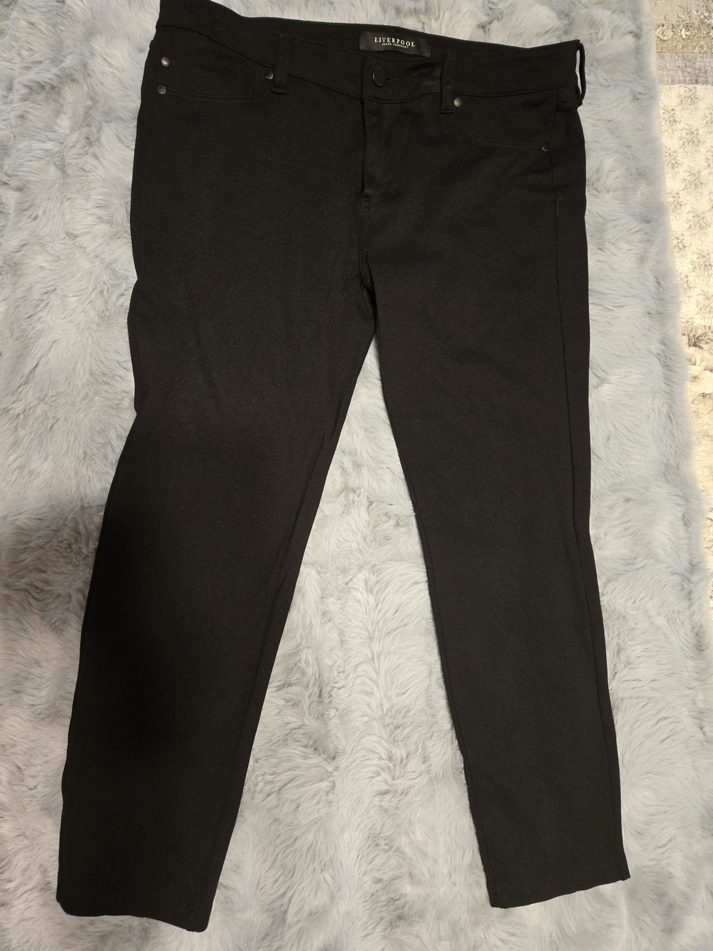 Liverpool Kelsey Knit Crop Skinny Trousers Matte Black Petite 12P